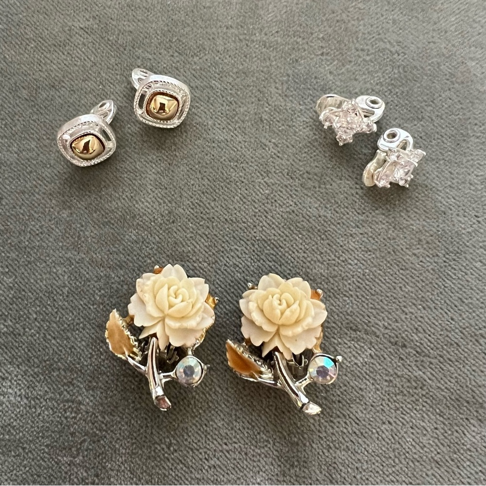 Vintage Clip On Earrings (3 Pair)